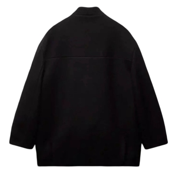 ZARA • Black Manteca Wool Bomber Jacket Coat Made In Italy - Picture 2 of 10